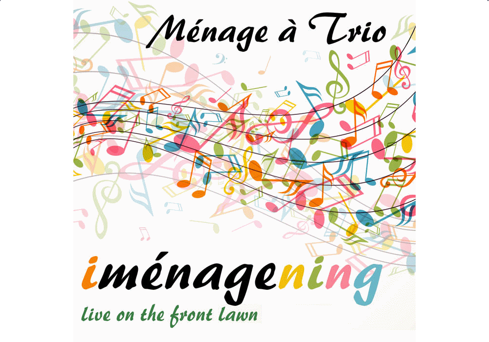 My string improv trio, Ménage à Trio, has a brand new album! It's called Iménagening, and it's just a wee EP (because pandemic) of four songs... but such sweet songs! ...